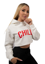 CHILL Women's White Cropped Hoodie